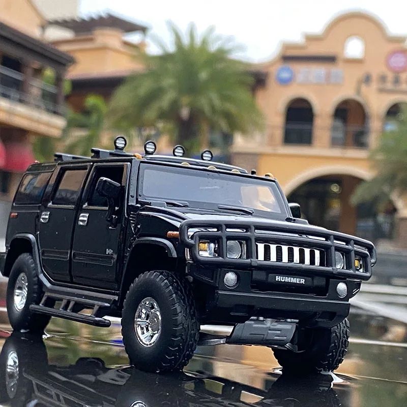 1:32 HUMMER H2 Alloy Car Model Diecasts & Toy Metal Off-road Vehicles Car Model Simulation Sound Light Collection Kids Toys Gift 2