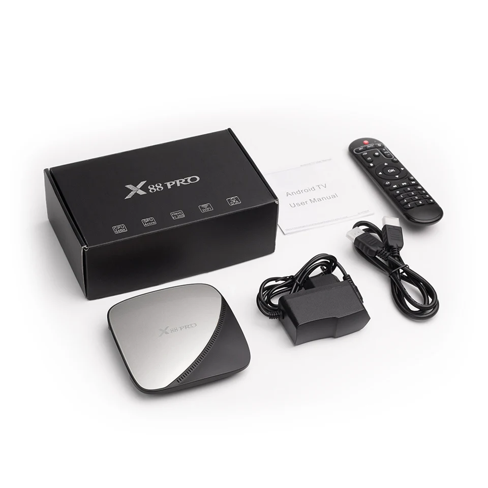 X88 Pro tv Box Android 9,0 RK3318 четырехъядерный 2 ГБ/4 ГБ ОЗУ 16 Гб/32 ГБ/64 Гб ПЗУ USB 3,0 2,4G/5G двухдиапазонный Wifi 1080P 4K телеприставка