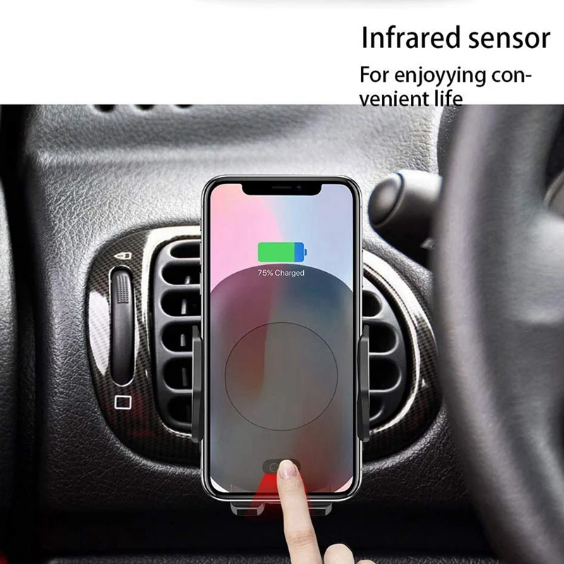 Abkt-автоматический инфракрасный датчик Автомобильный держатель-подставка Qi Быстрое беспроводное зарядное устройство для Iphone Xs Max Xr X 8 Plus для samsung S8 S9 Note 9