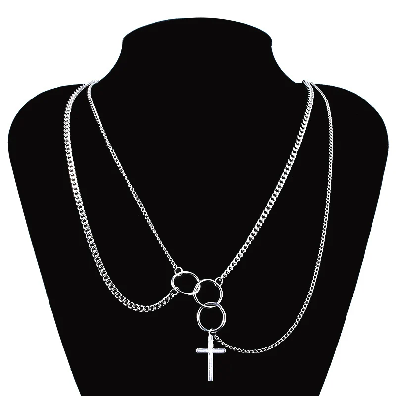 Бамбуковая цепочка, длинное ожерелье, колючая проволока, колье, ожерелье в стиле рок, панк, цепочка для брюк, Harajuku, уличная одежда, хип-хоп ювелирные изделия - Окраска металла: N379-1