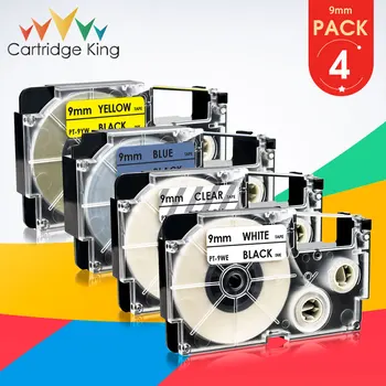

4PK Label Tapes for Casio XR-9X XR-9WE XR-9YW Printer Ribbon for KL60 KL100 KL120 KL750 KL780 KL820 KL7000 KL-7200 Label Maker