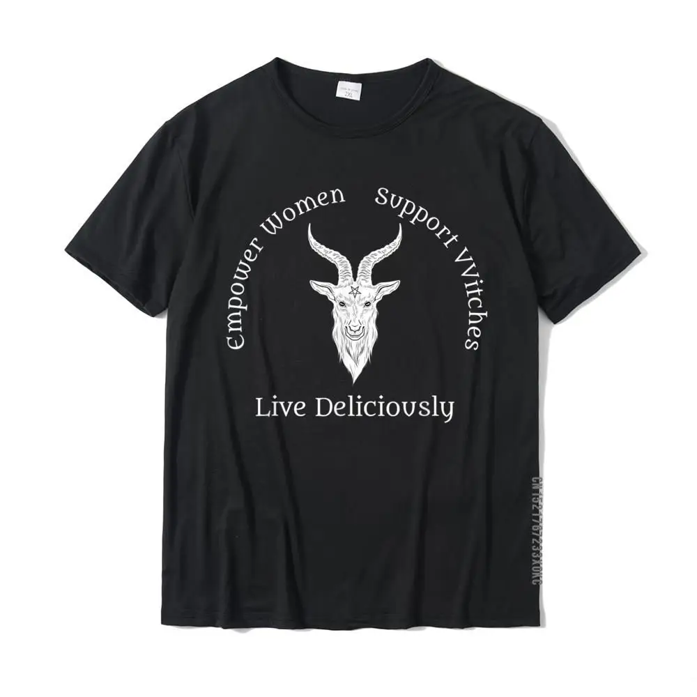  Custom T Shirt Funky Short Sleeve Male Tshirts TpicOriginaltitle Normal VALENTINE DAY T Shirts Crewneck Free Shipping Live Deliciously Occult Pagan Witch Design - White Text T-Shirt__MZ21118 black