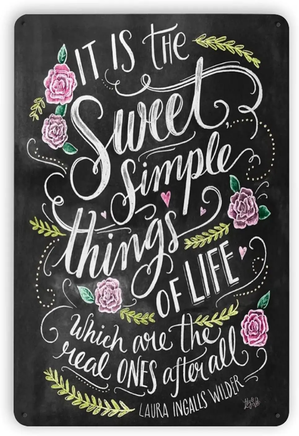 

kegill Sweet Simple Things Tin Metal Signs Wall Decor Fun Decoration for Home Kitchen Bar Room Garage Vintage Retro Poster