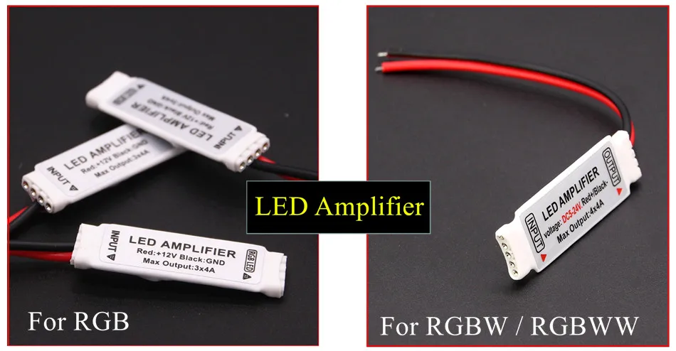 rgb tira conduzida impermeável dc rgbw rgbww led tiras de luz adicionar controlador amplificador de potência avaliado