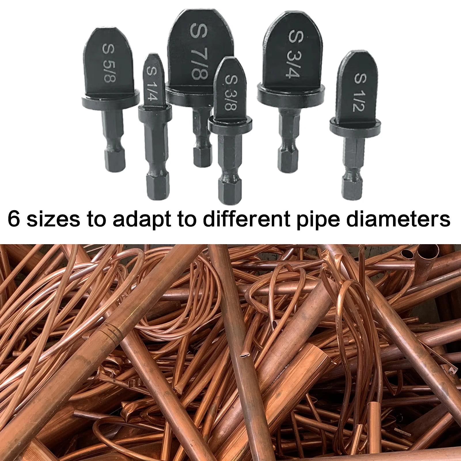 Hexagonal Handle Tube Expander 6pcs Air Conditioner Hvac Tools 1/2 1/4 3/4 5/8 3/8 7/8 Inch