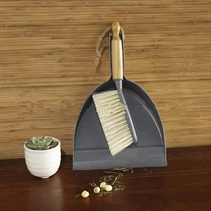 Bamboo Handle Mini Brooms Shovel Set Household Plastic Cleaning Desktop Tatami Brush Small Broom Dust Shovel ZJM9306