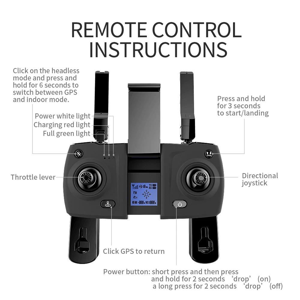 F8 Profissional Drone mit 4K HD Kamera Zwei-Achsen Anti-Schütteln Selbst-Stabilisierung Gimbal GPS 