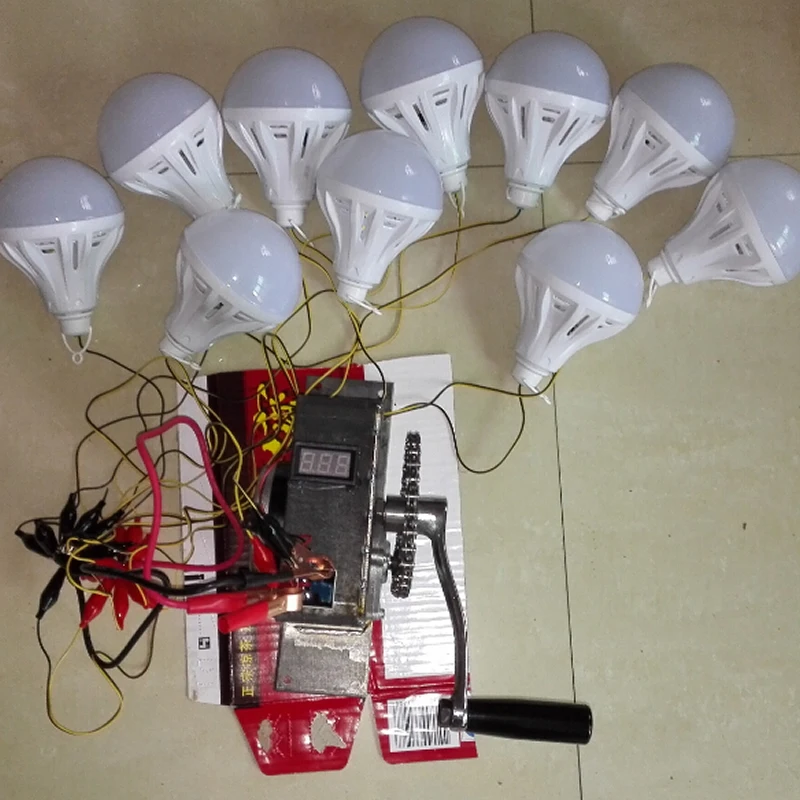 100 Вт ручной генератор 12V24V структура алюминиевого сплава(отправить вольтметр выпрямитель мост) учебное оборудование