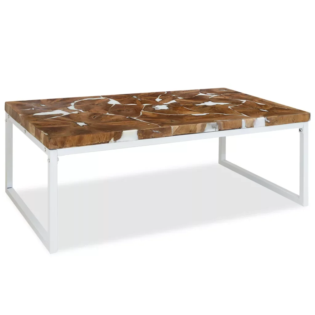 

New Arrival Coffee Table Modern Teak Resin Wooden Table for Living Room Household Furniture Side Table Fashion 110x60x40cm