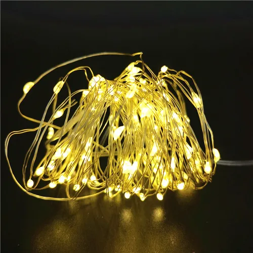 구리 와이어 LED 스트링 라이트 10 개입, 휴일 패어리 라이트 화환 크리스마스 트리 장식 웨딩 파티 DIY 나탈 나비 다드 2021 3