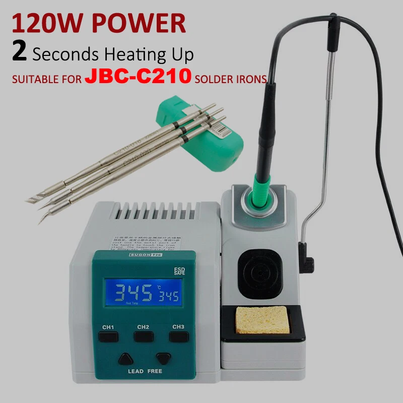 Паяльная станция SUGON T26 набор для пайки JBC C210 210 с функцией быстрого нагрева 80 Вт |