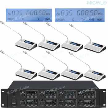 

High-end Mute Function Digital Wireless Microphone Conference System 8 Desktop Gooseneck Discussion Meeting Room Mics