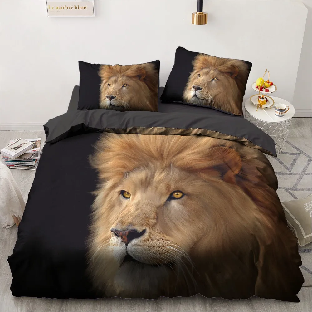 3D Bedding Sets Leopard Custom Duvet Quilt Cover Set Comforter Bed Linen Pillowcase King Queen Full Size 140*210 Home Texitle | Дом и сад