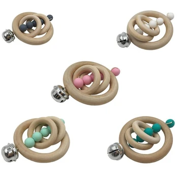

Bracelet Teething Toys Baby Teether Chew Bite Newborn Teeth Care Beads Pain Relief Wood Rings Infant Supplies 0-12 months