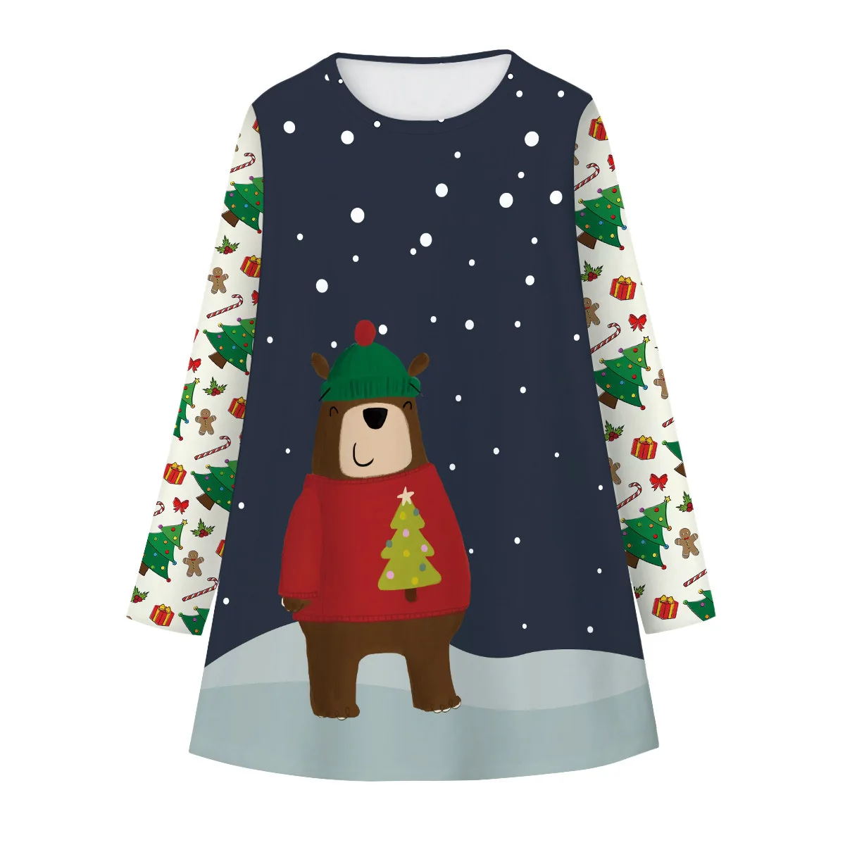 

2020 Christmas Kids Girls Casual Dress Long Sleeve Cartoon Print Dress Autumn Winter Children Dresses Girls Princess Dresses