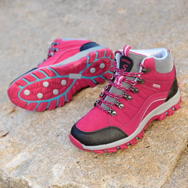 Professional Outdoor Couple Hiking Shoes Woman Trekking Sneakers Waterproof Non Slip Hiking Boots Women Mountain Climbing Shoes