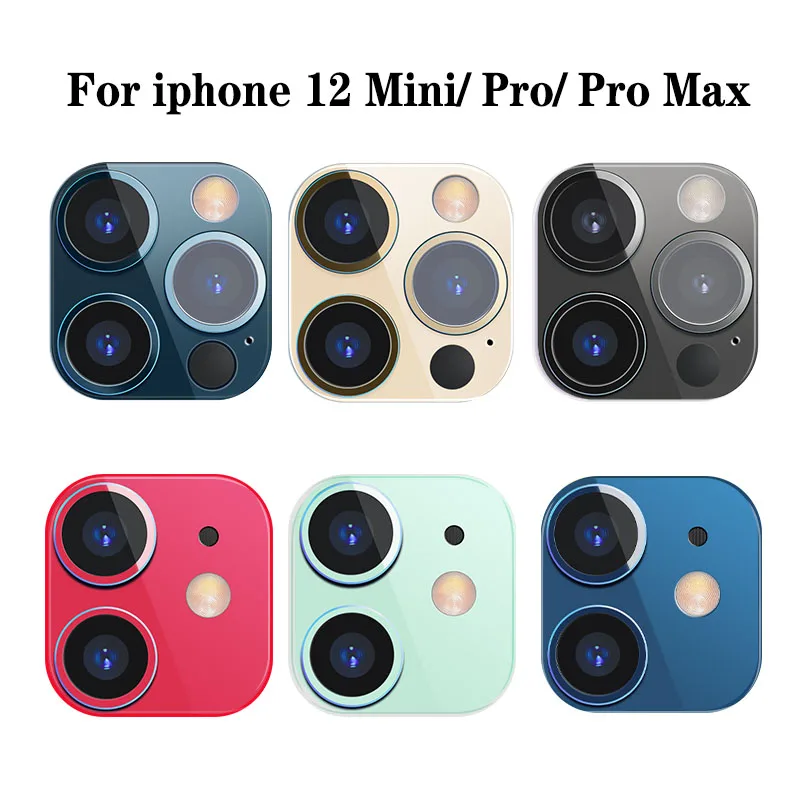 Metal Back Camera Lens Screen Protector for IPhone 12 Mini Pro Max Aluminum Alloy Ring Film for Iphone 12 Camera Lens Case Cover afbeelding