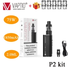 Gift 5pc coils Vaptio P2 vape Kit with 1850 mAh Built in Battery 2ml Tank and 510 Thread Top Filling Electronic Cigarette kit цена Gift 5pc coils Vaptio P2 vape Kit with 1850 mAh Built in Battery 2ml Tank and 510 Thread Top Filling Electronic Cigarette kit цены онлайн