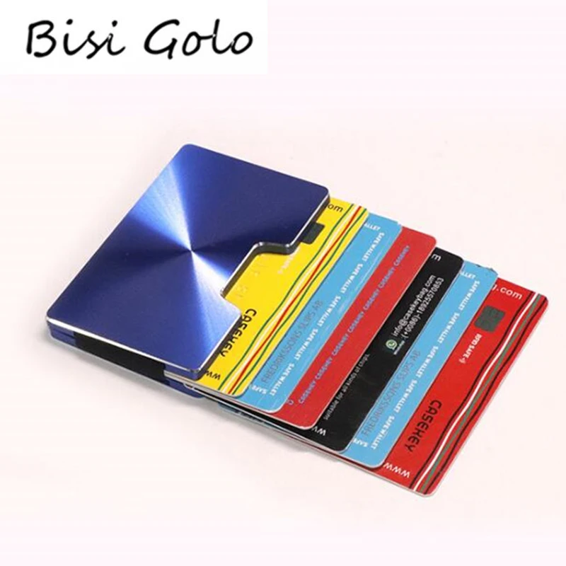 BISI GORO металлический деловой клатч кошелек RFID Блокировка держатель для кредитных