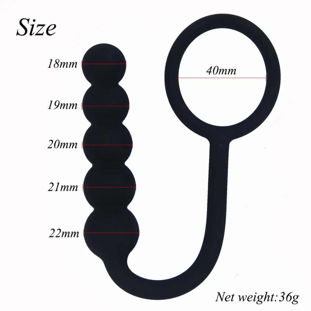 Silicone Pull Ring 5 Beads Anal Plug Balls Butt Plug Sex Toys For Women Erotic Adult Anus Masturbation Prostate Massage Toys — view 2
