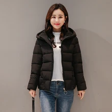 

2020 Winter Hooded Short Jacket Women Plus Size Solid Women's Parkas Stand Collar Loose Cotton Padded Casual Thick Coat Ladies