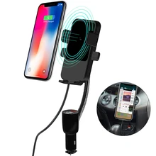 Двойное USB беспроводное зарядное устройство автомобильное крепление для samsung Galaxy Note 10 S10 iPhone 11 Pro Max автомобильный держатель прикуривателя Быстрая зарядка