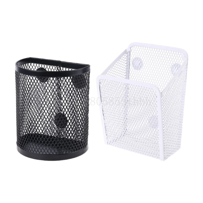 Cesta caja de almacenamiento magnética de Metal, malla de alambre, lápiz, organizador de maquillaje, cocina