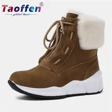 Taoffen/зимние ботинки; кроссовки; теплая прогулочная обувь; женская зимняя обувь из натуральной кожи; повседневные кроссовки; обувь; размеры 34-40