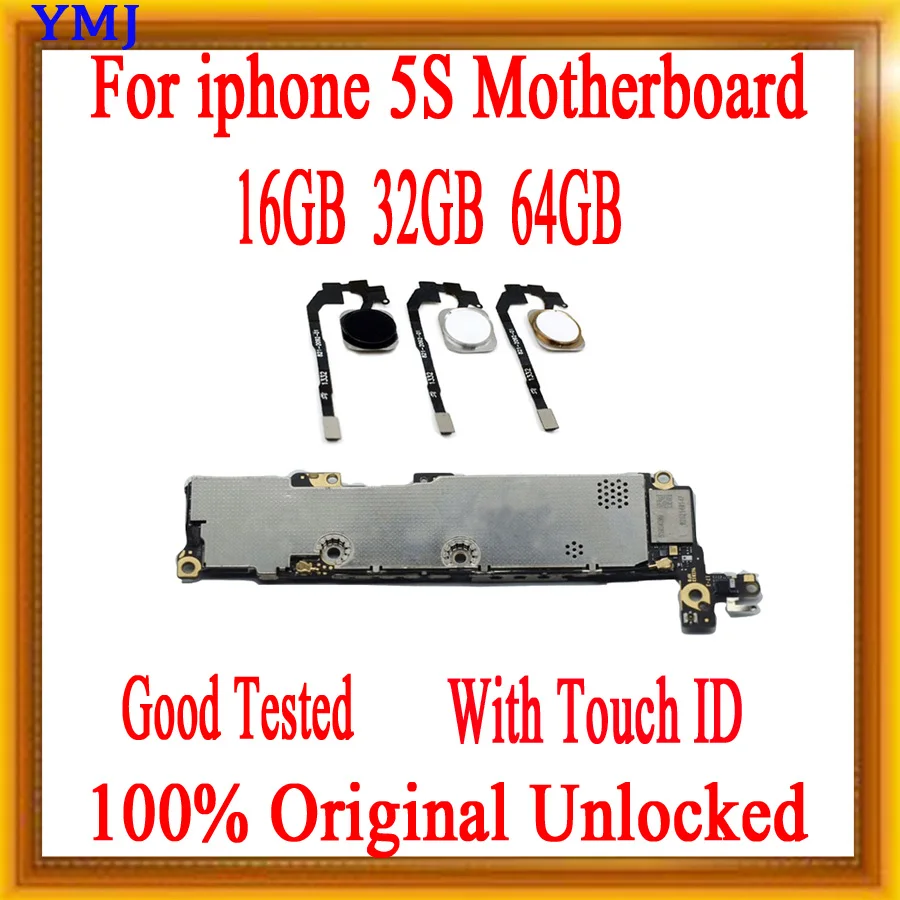 16 ГБ 32 ГБ 64 ГБ для iphone 5S материнская плата с сенсорным ID/без Touch ID, оригинальная разблокированная для iphone 5S материнская плата с ОС