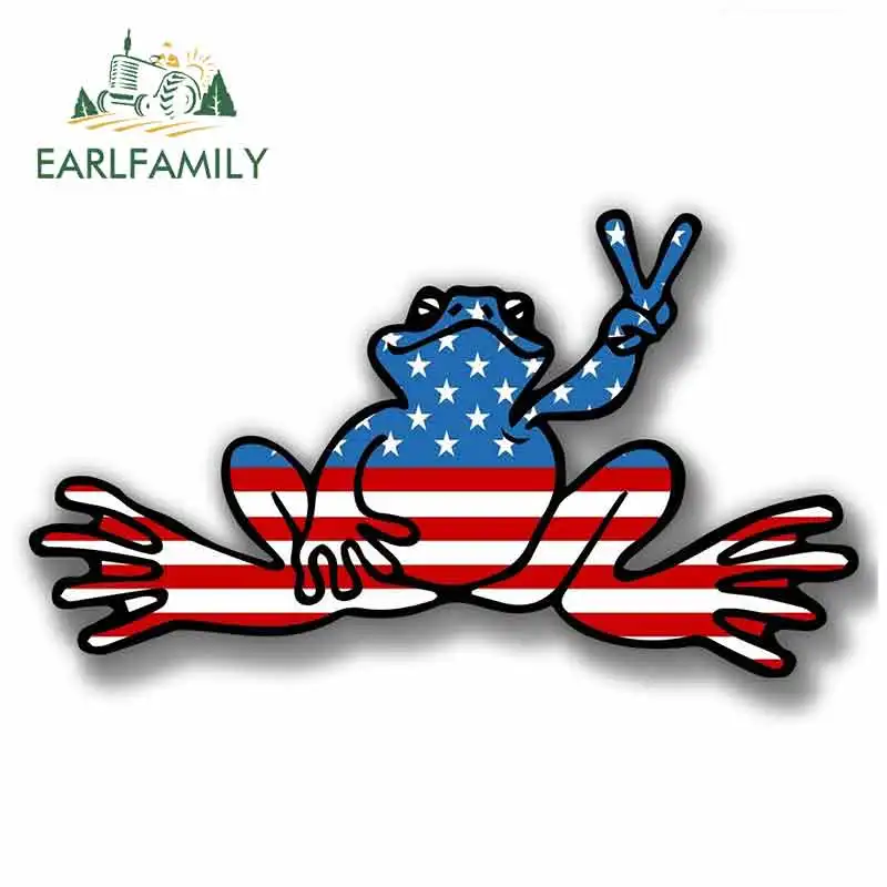 EARLFAMILY 13 см x 7 3 американский флаг лягушка граффити стикер аниме виниловая