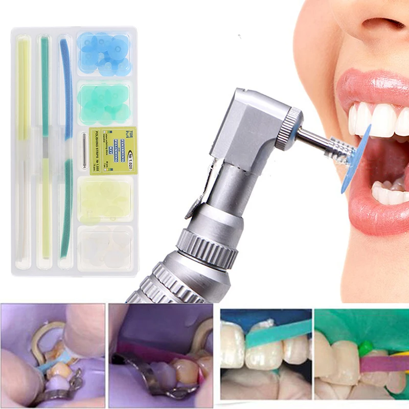 48+75Pc Dental Resin Finishing Polishing Stick Mandrel Strips Polishing Disc Bar