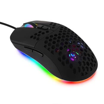 

7200DPI USB Wired Mouse Optical Gaming Honeycomb Shell Mice RGB LED Backlight
