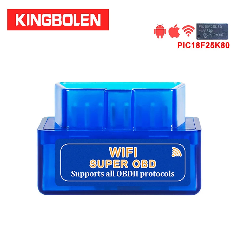 ELM327 WiFi Супер Мини V1.5 чип PIC18F25K80 OBD II автомобильный диагностический инструмент iOS/Android ELM 327 Wi-Fi OBD2 считыватель кодов - изображение