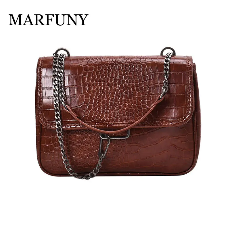 

Women Messenger Bags for Women 2019 Crocodile Print Ladies Crossbody Bags Chain Trendy Leather Small Shopping Daily Shoulder Bag