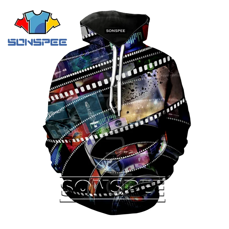 SONSPEE/худи с 3D принтом для мальчиков и девочек-подростков; свитер с изображением фотоаппарата для косплея в стиле хип-хоп; уличная одежда с длинными рукавами в стиле Харадзюку; детская одежда; C180