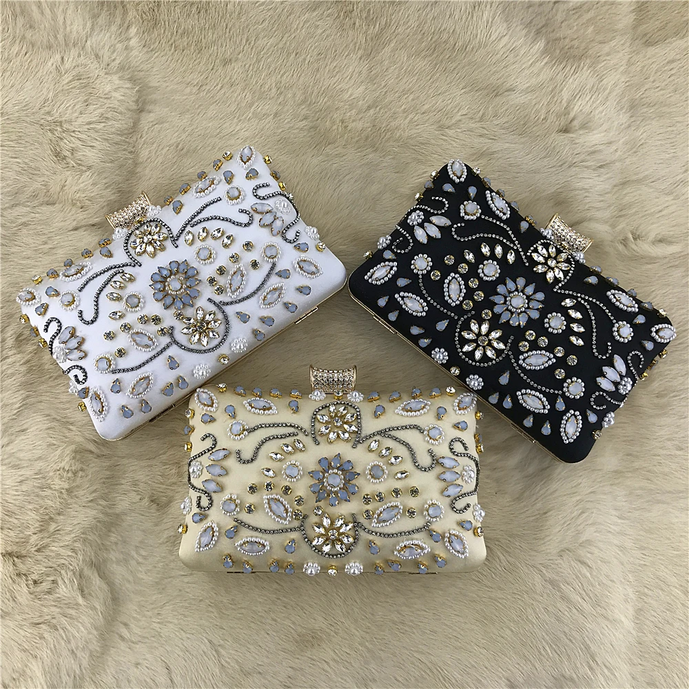Hand-held Dinner Bag Women Hand-beaded Ladies Diamond Fashion Craft Mobile Phone Bag Girl Birthday Party Conference Nightclub