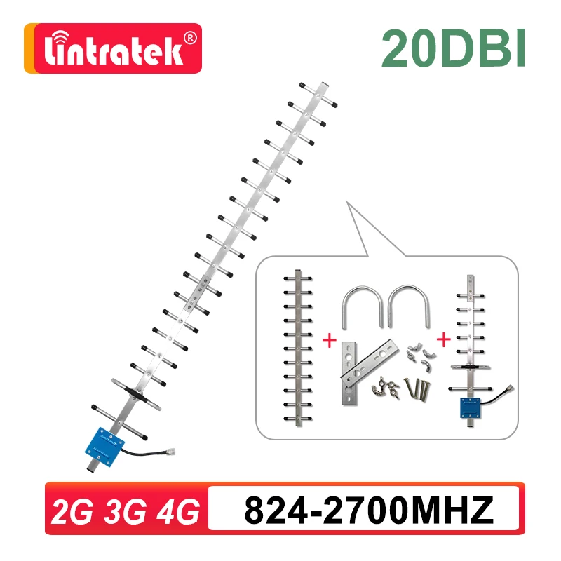 20dBi 2G 3G 4G 야기 외부 안테나 824-2700mhz 셀룰러 증폭기 신호 증폭기 리피터 GSM UMTS LTE 야외 안테나