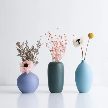 

Modern Colorful Ceramic Vase Scandinavian Tabletop Art Small Bottle Wedding Home Decoration Accessories