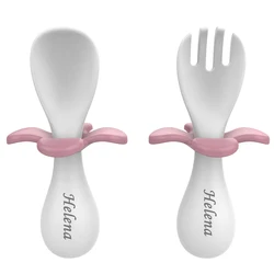 Cuillère et fourchette pour bébé sans BPA, ensemble d'ustensiles pour tout petits, cuillère d'alimentation, apprendre à manger, vaisselle pour enfants, 2 pièces 