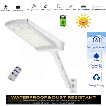 

solar led garden lights outdoor Security Wall light Wall Light Street Lamp Adjustable Brightness Remote Control lamp