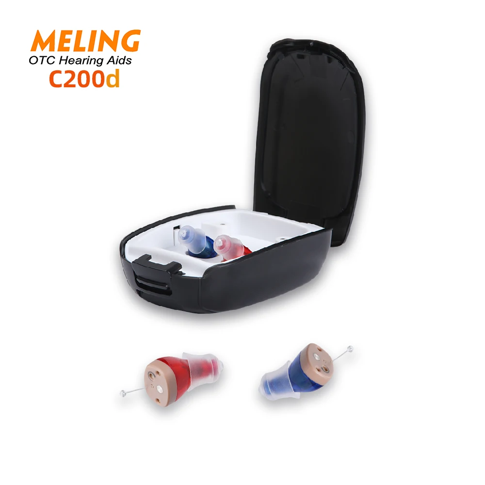 Meling-AMPLIFICADOR auditivo C200d CIC recargable, Mini amplificadores de sonido invisibles para ayudar a las personas mayores y adultos, envío directo foto foto