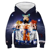 Аниме-Толстовка Dragon Ball Z Сон Гоку Детская толстовка с капюшоном с принтом «3D напечатаны кофты в стиле Харадзюку для детей, для мальчиков и девочек повседневные толстовки с капюшоном; пальто