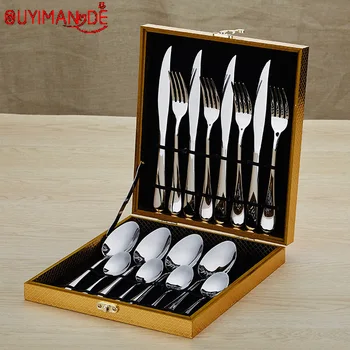 

Stylish Stainless Steel Cutlery Set Optional Multi-standard Western Steak Steak Fork and Spoon Gift Box Business Gift Set