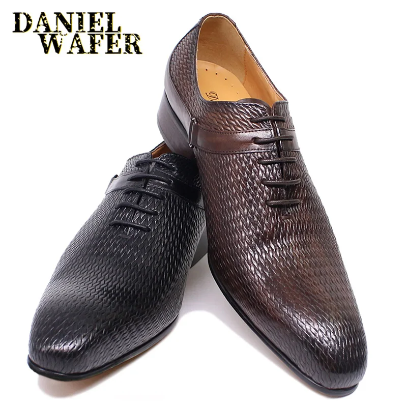 

FASHION STYLE MEN DRESS LEATHER SHOES MAN FORMAL OFFICE WEDDING SHOES BLACK COFFEE LACE UP POINTED TOE HANDMADE OXFORD SHOES MEN