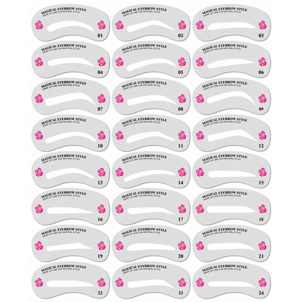 24 шт Pro трафарет для бровей многоразового использования набор бровей рисунок «сделай сам» направляющий Стайлинг формирующий уход шаблон для макияжа глаз легкий макияж красота 917
