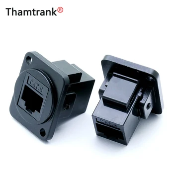 

100pcs/lot 8P8C RJ45 CAT6 Socket Panel Mount Female Jack Adapter Network Ethernet Modular Plug Extension Interface Connector