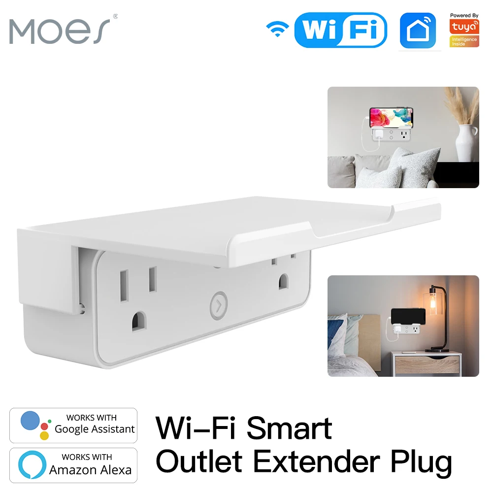 Удлинитель для розеток Wi-Fi Tuya Smart US с 2 разветвителями управление через приложение