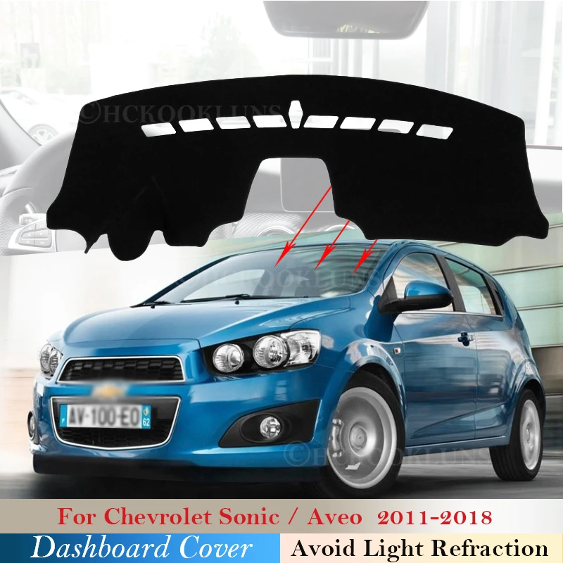Защитная накладка на приборную панель для Chevrolet Sonic AVEO Holden Barina 2012 ~ 2018 аксессуары
