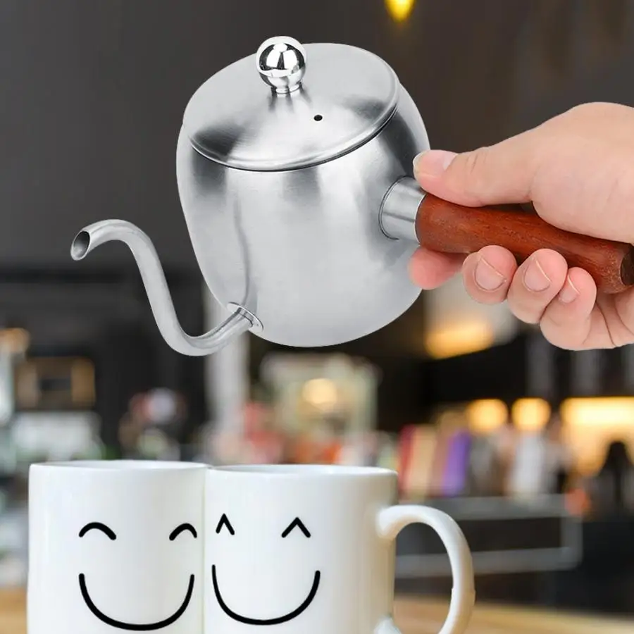 Cafetera электрическая бытовая кофемашина из нержавеющей стали кофейник чайник длинный чайник с носиком 500 мл кофе