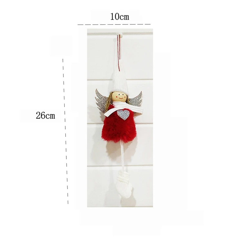 Рождественский плюшевый милый ангел кукольные Подвески Рождественская елка висячие украшения Новогодний подарок для детей игрушки декорация для дома